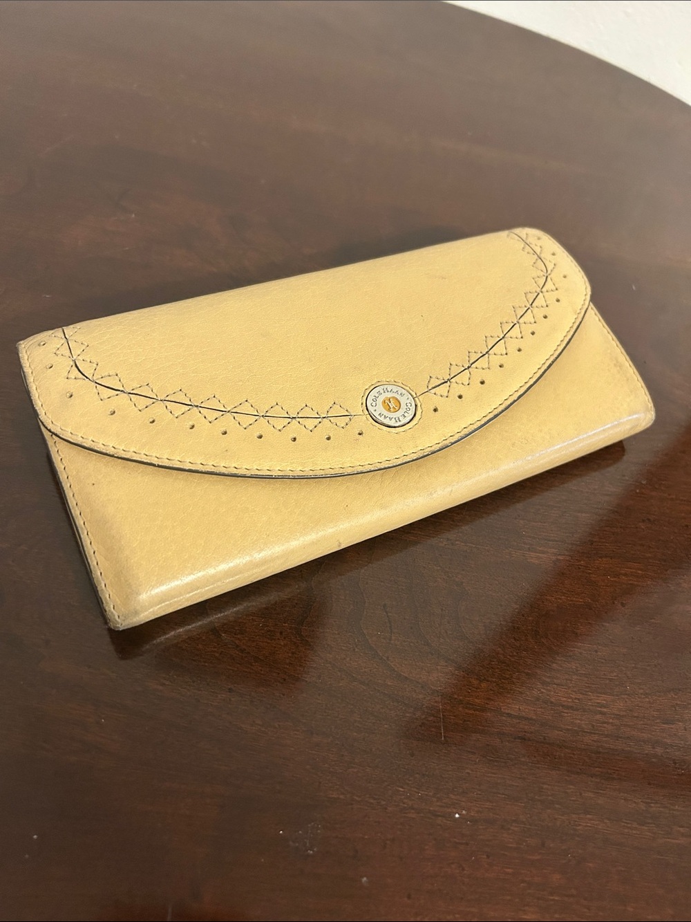 Cole Haan Tan Leather Wallet Y2K Silver Hardware